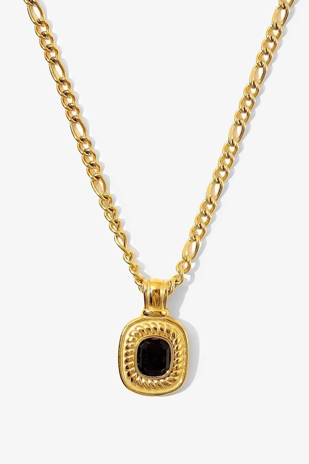 Twinkly Rhinestone Pendant Gold Plated Chain Necklace - MXSTUDIO.COM