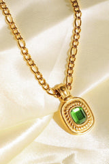 Twinkly Rhinestone Pendant Gold Plated Chain Necklace - MXSTUDIO.COM