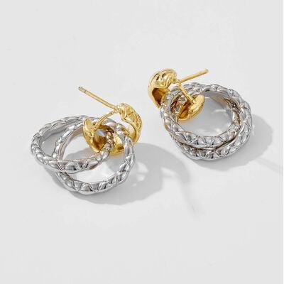 two tone gold and silver hoop earrings