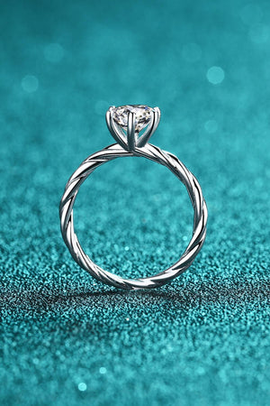 Twisted In Luxury Sterling Silver 1 Carat Moissanite Ring - MXSTUDIO.COM