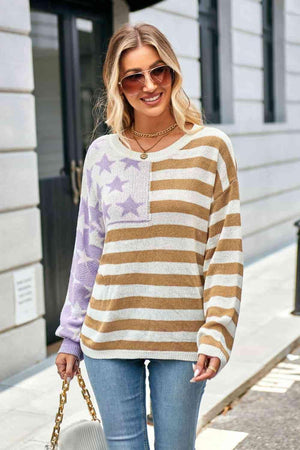 US Flag Stars And Stripes Patriotic Sweater - MXSTUDIO.COM