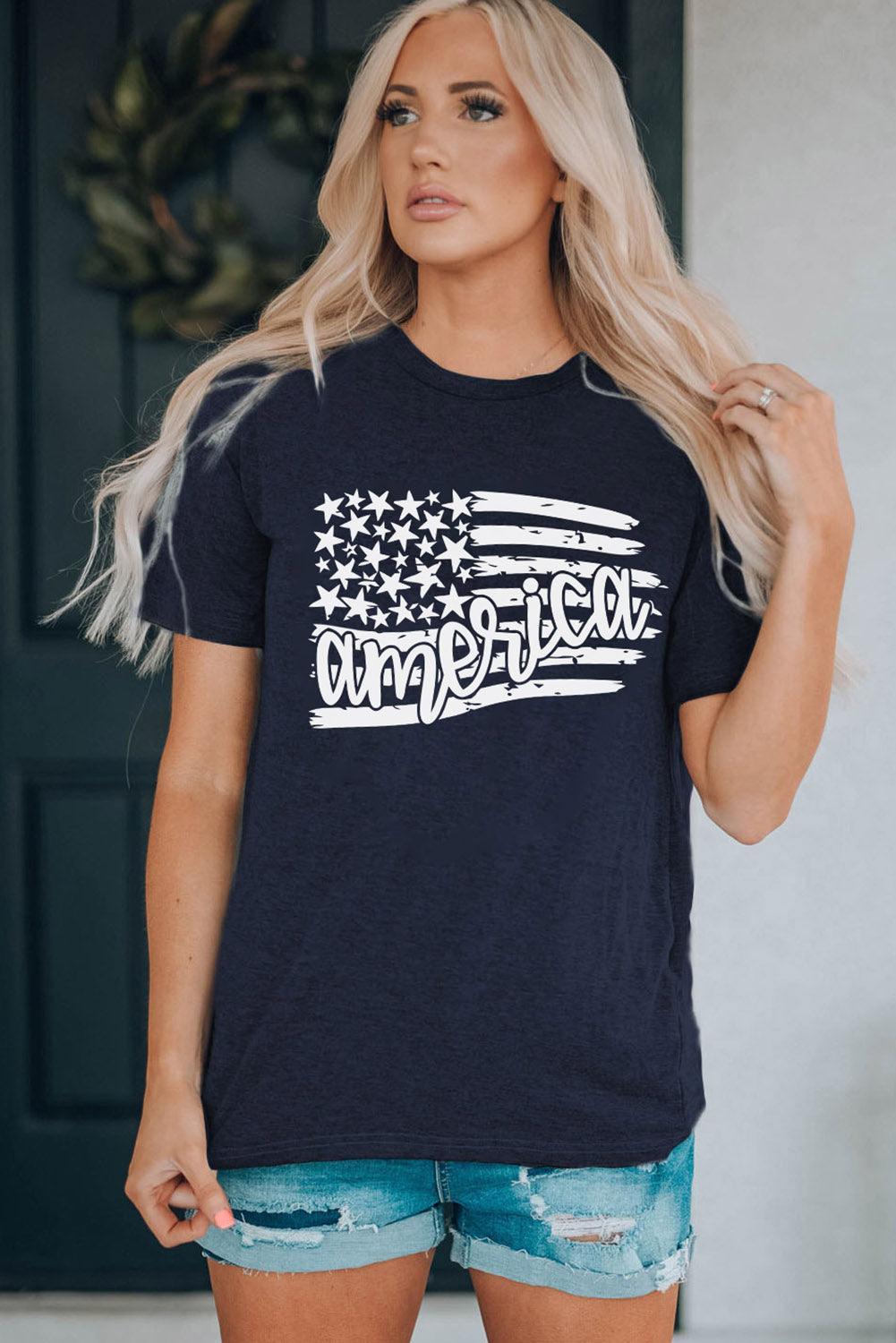 US Flag Stars and Stripes America Graphic Tee - MXSTUDIO.COM