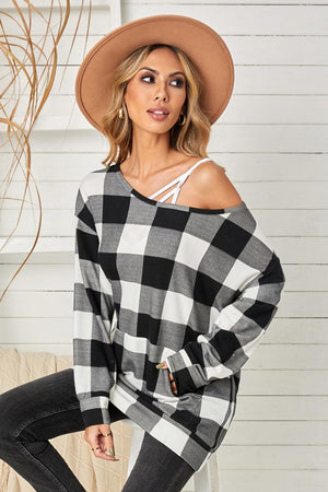 Ultimate Comfort Plaid Tunic Sweatshirt - MXSTUDIO.COM