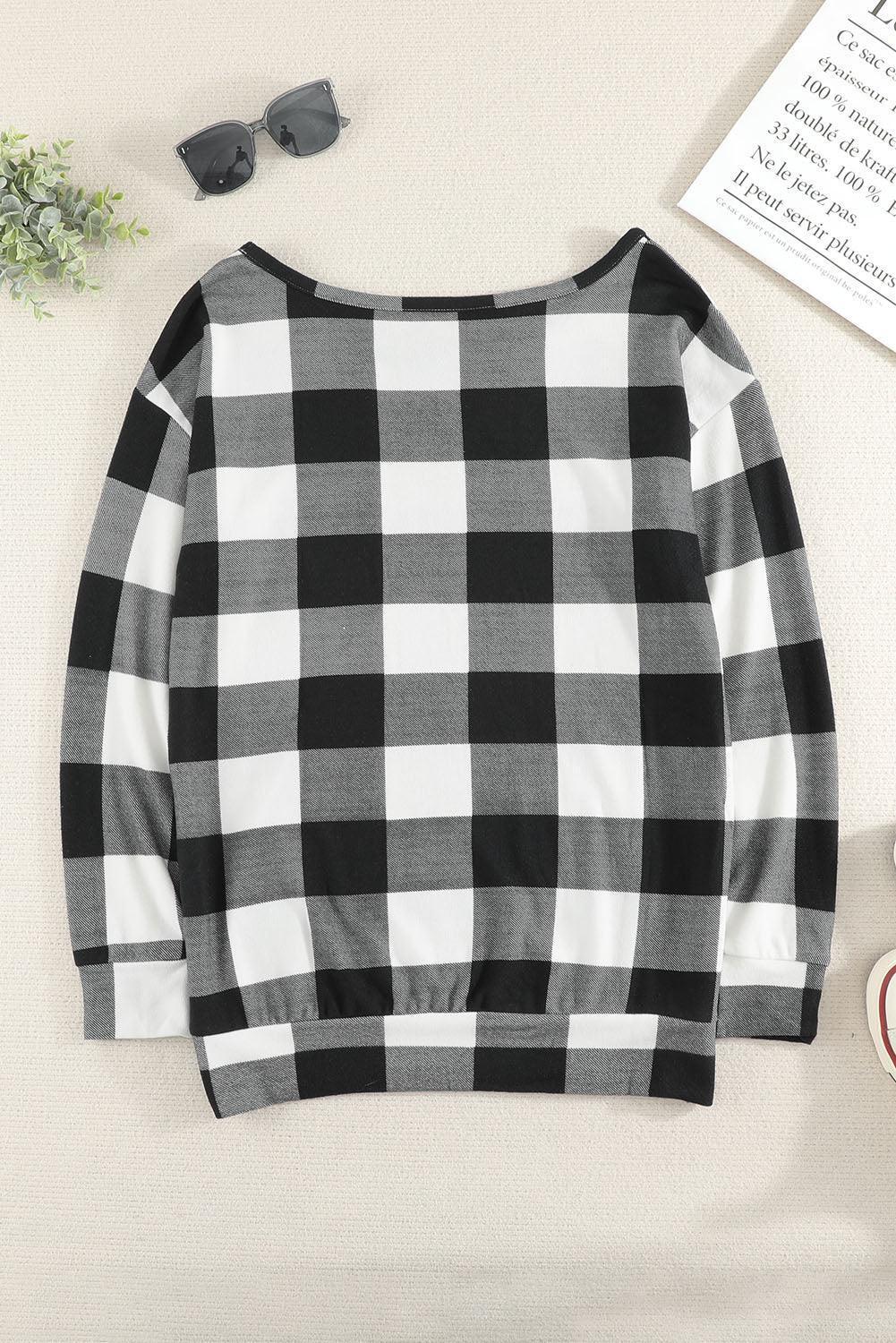 Ultimate Comfort Plaid Tunic Sweatshirt - MXSTUDIO.COM