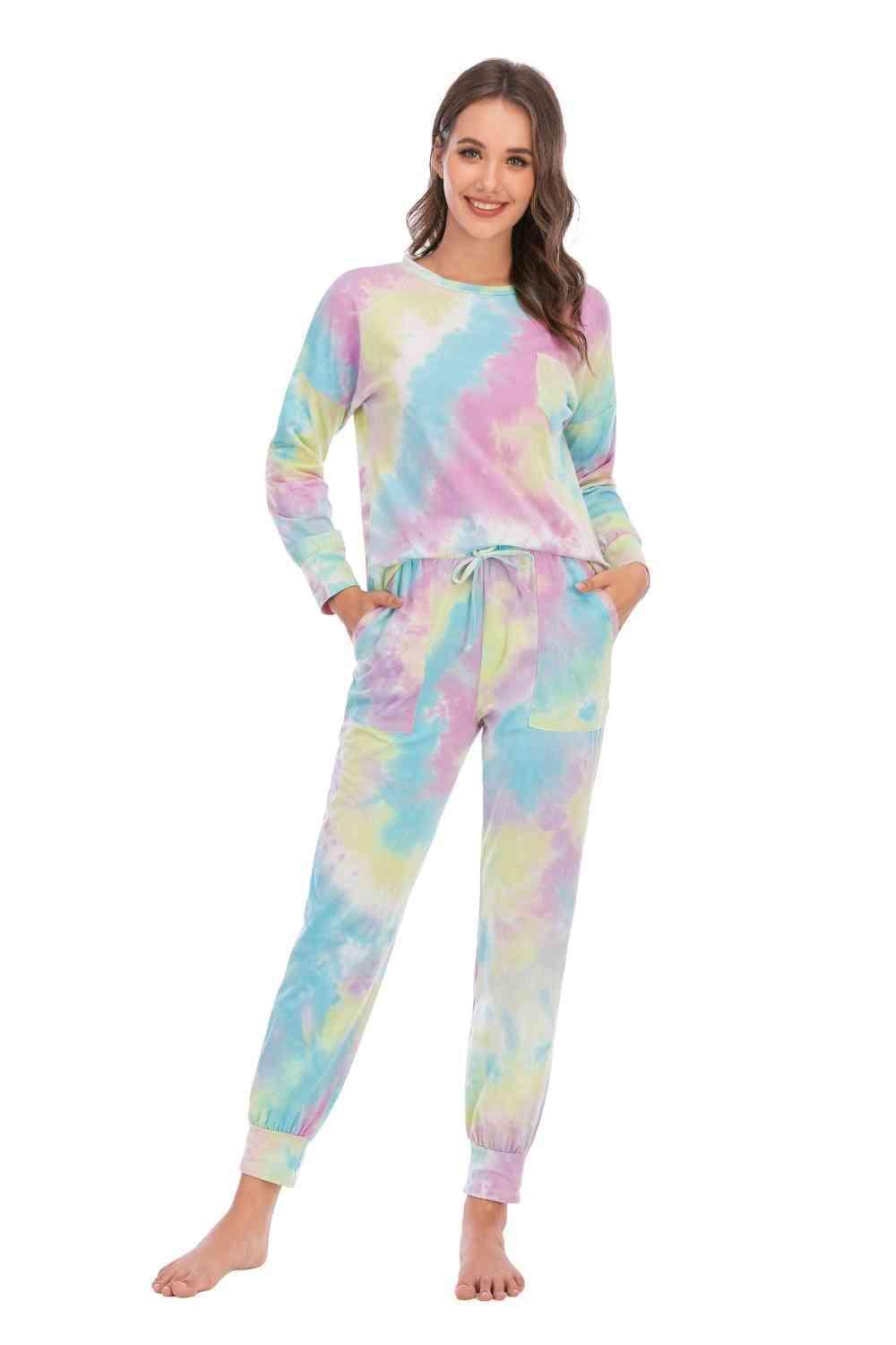 Ultimate Comfort Top and Pants Tie Dye Lounge Set - MXSTUDIO.COM