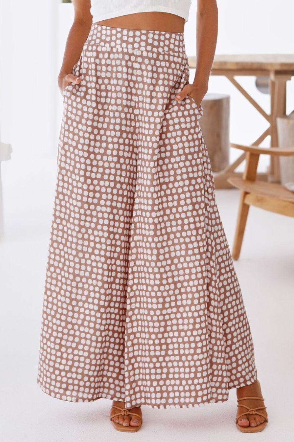 Ultimate Comfort Wide Leg Polka Dot Palazzo Pants - MXSTUDIO.COM