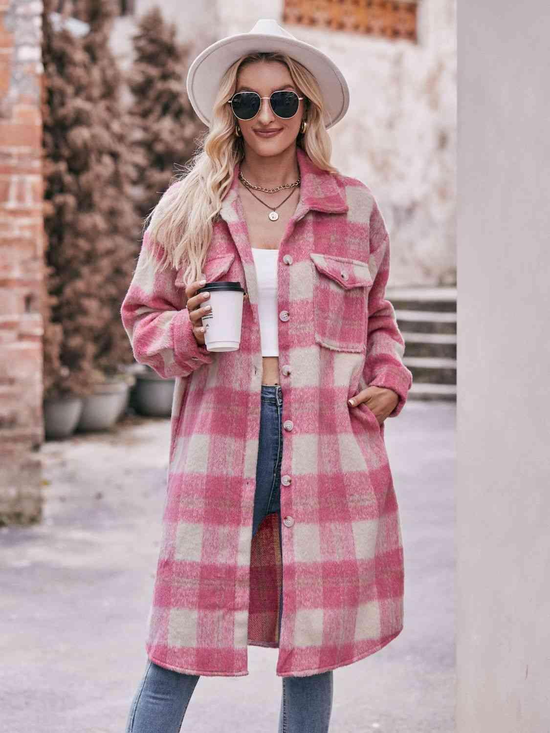 Ultimate Layer Button Down Long Plaid Coat - MXSTUDIO.COM