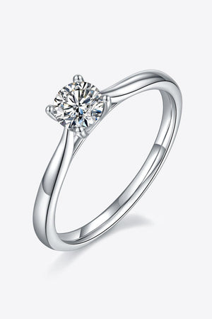 Ultimate Self Solitaire Sterling Silver Moissanite Ring - MXSTUDIO.COM