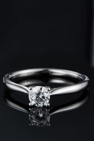 Ultimate Self Solitaire Sterling Silver Moissanite Ring - MXSTUDIO.COM