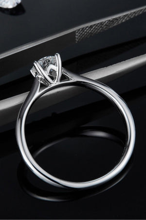 Ultimate Self Solitaire Sterling Silver Moissanite Ring - MXSTUDIO.COM