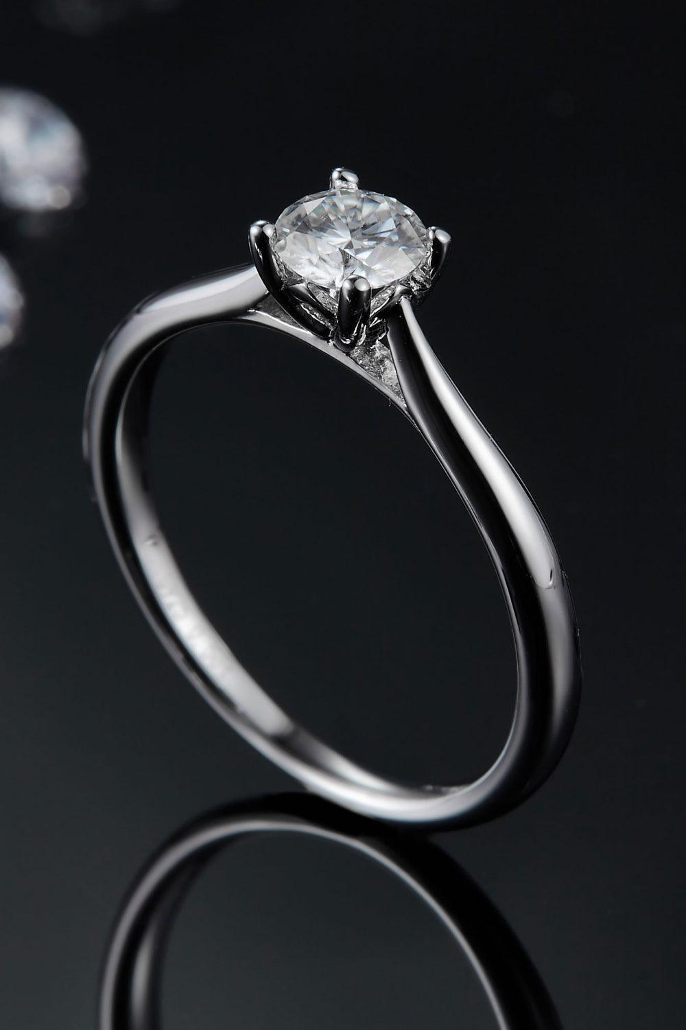 Ultimate Self Solitaire Sterling Silver Moissanite Ring - MXSTUDIO.COM