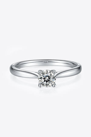 Ultimate Self Solitaire Sterling Silver Moissanite Ring - MXSTUDIO.COM