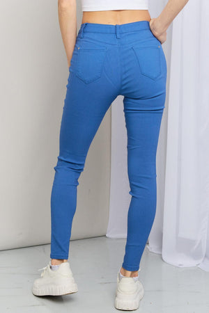 Ultra-Stretch Plus Size Electric Blue Skinny Jeans - MXSTUDIO.COM
