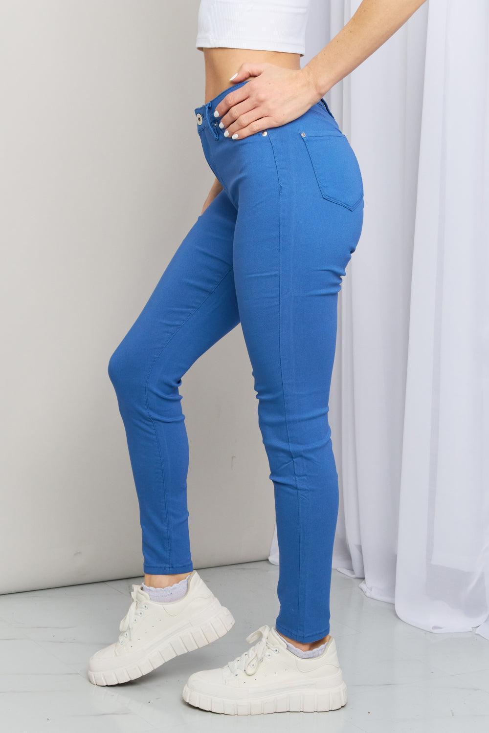 Ultra-Stretch Plus Size Electric Blue Skinny Jeans - MXSTUDIO.COM