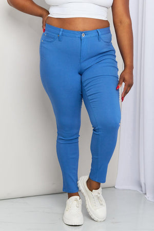 Ultra-Stretch Plus Size Electric Blue Skinny Jeans - MXSTUDIO.COM