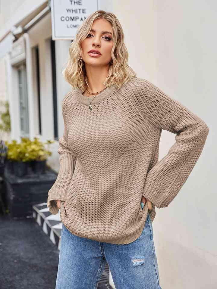 Unbothered By The Cold Waffle Knit Sweater - MXSTUDIO.COM