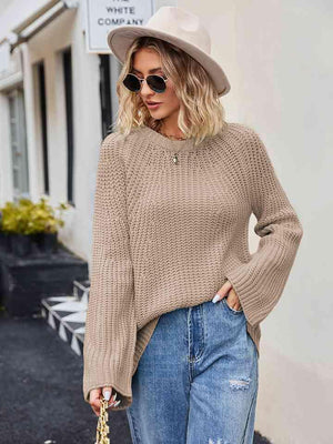 Unbothered By The Cold Waffle Knit Sweater - MXSTUDIO.COM