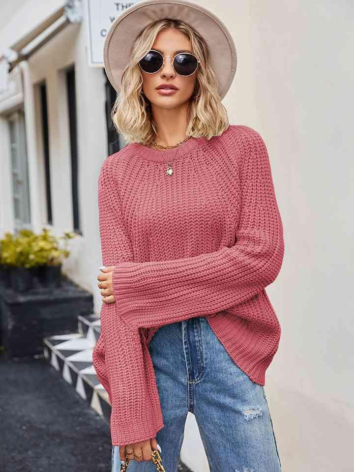 Unbothered By The Cold Waffle Knit Sweater - MXSTUDIO.COM