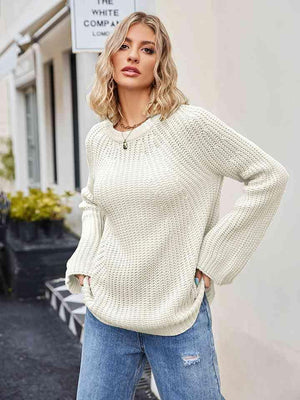 Unbothered By The Cold Waffle Knit Sweater - MXSTUDIO.COM