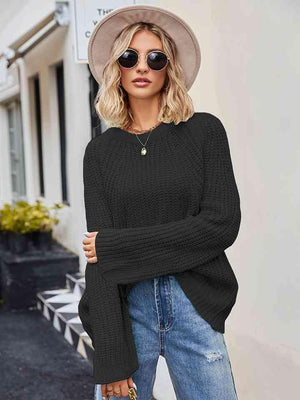 Unbothered By The Cold Waffle Knit Sweater - MXSTUDIO.COM