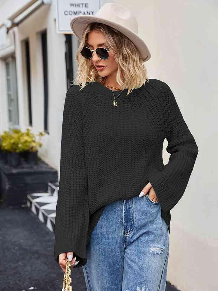 Unbothered By The Cold Waffle Knit Sweater - MXSTUDIO.COM