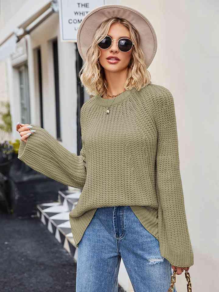 Unbothered By The Cold Waffle Knit Sweater - MXSTUDIO.COM