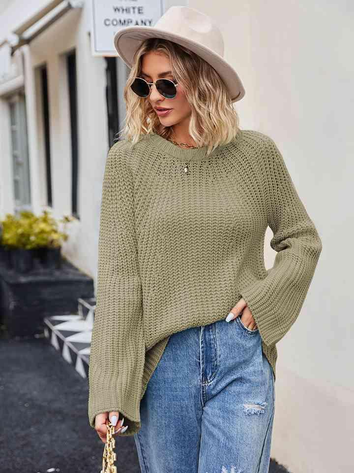 Unbothered By The Cold Waffle Knit Sweater - MXSTUDIO.COM