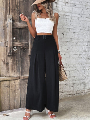 Unbothered Queen Black High Waisted Palazzo Pants - MXSTUDIO.COM