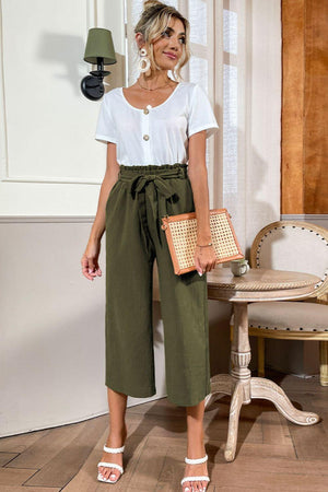 Uncomplicated Top and Cropped Pants Set - MXSTUDIO.COM