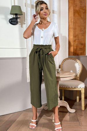 Uncomplicated Top and Cropped Pants Set - MXSTUDIO.COM