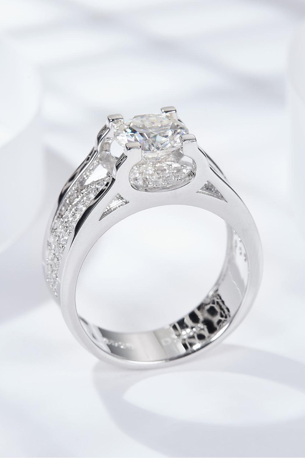 Undeniable Platinum-Plated 1 Carat Moissanite Ring - MXSTUDIO.COM