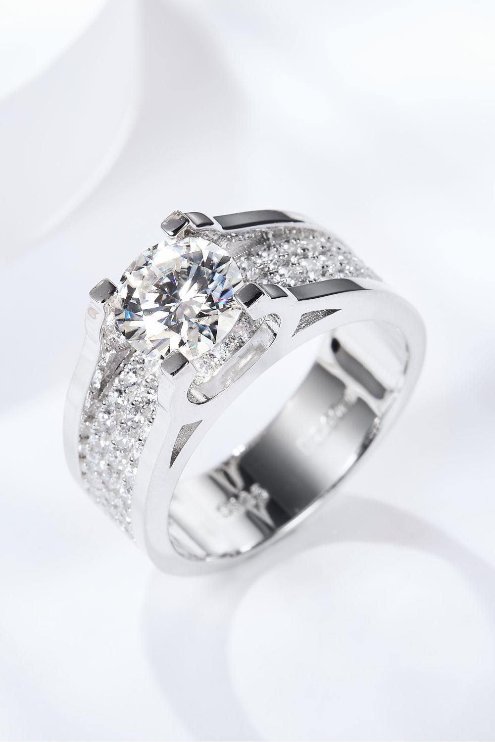 Undeniable Platinum-Plated 1 Carat Moissanite Ring - MXSTUDIO.COM