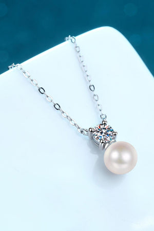 Unending Bliss Pearl Moissanite Necklace Womens - MXSTUDIO.COM