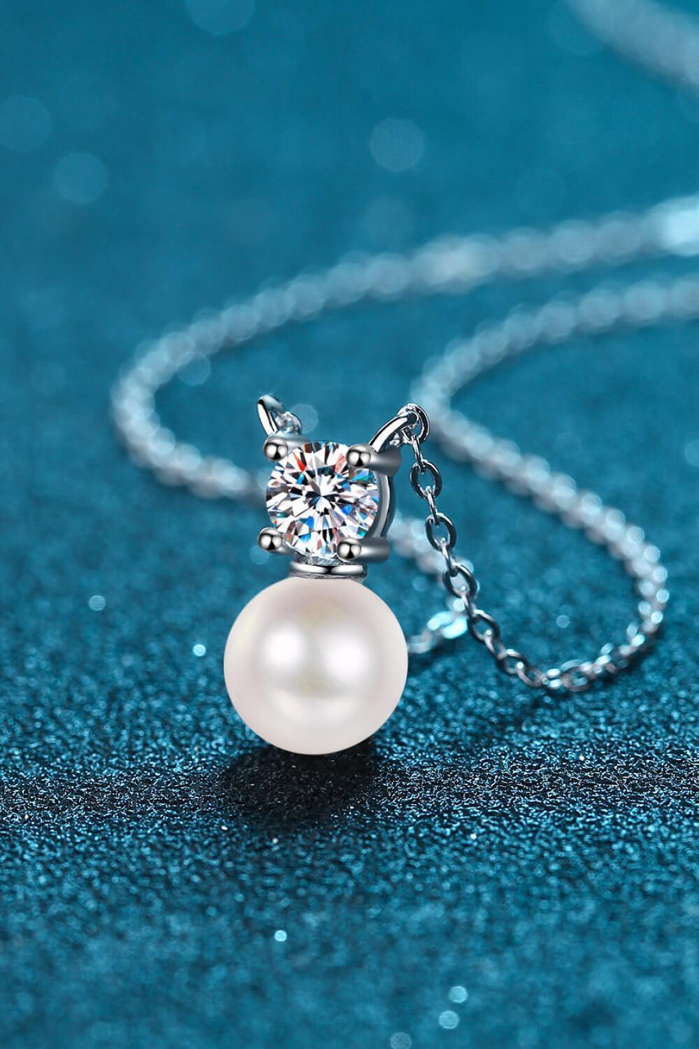 Unending Bliss Pearl Moissanite Necklace Womens - MXSTUDIO.COM