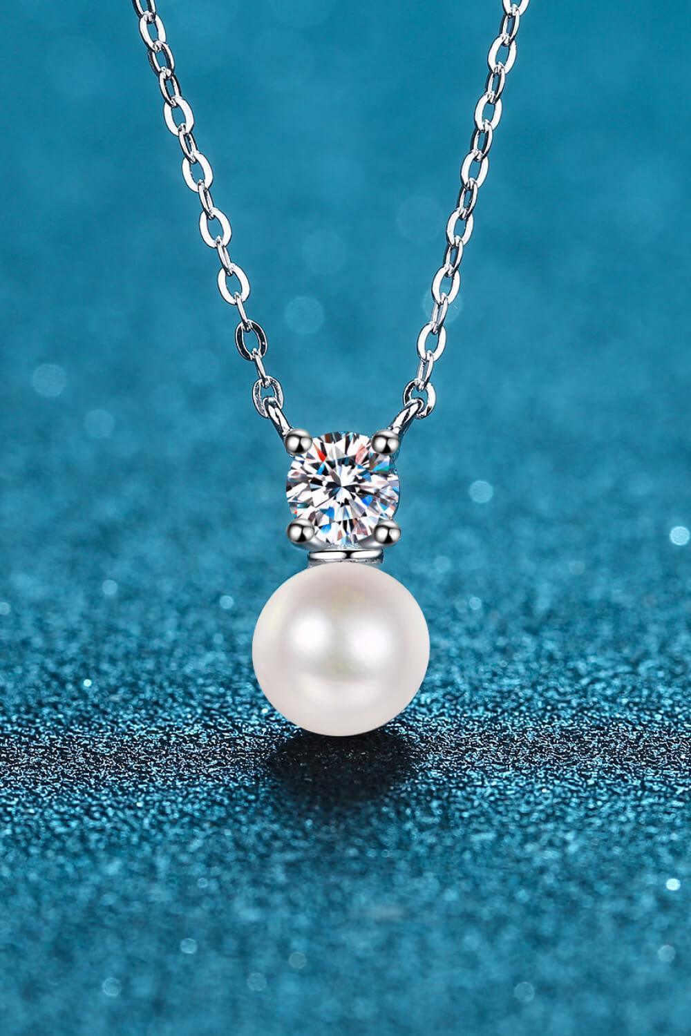 Unending Bliss Pearl Moissanite Necklace Womens - MXSTUDIO.COM