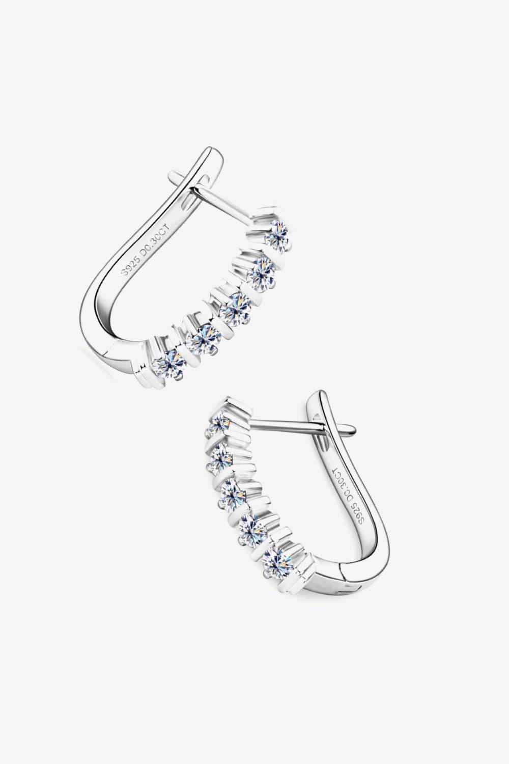 Unending Shine 925 Sterling Silver Moissanite Huggie Earrings - MXSTUDIO.COM