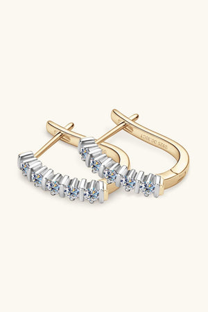 Unending Shine 925 Sterling Silver Moissanite Huggie Earrings - MXSTUDIO.COM