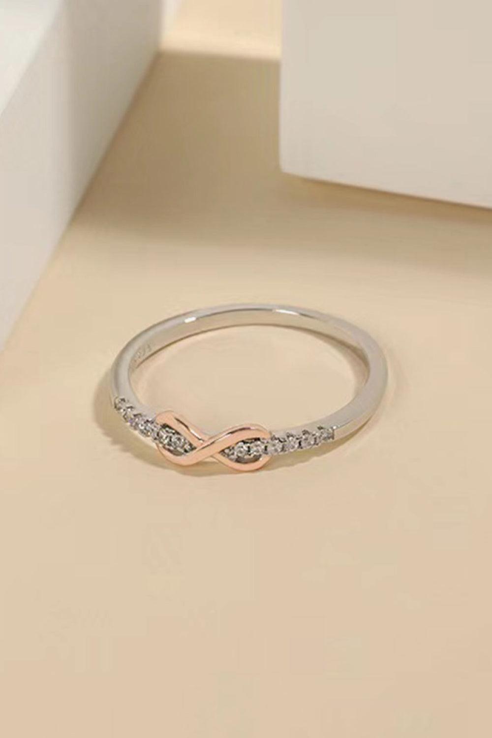 Unfading Charm Contrast Sterling Silver Zircon Ring - MXSTUDIO.COM