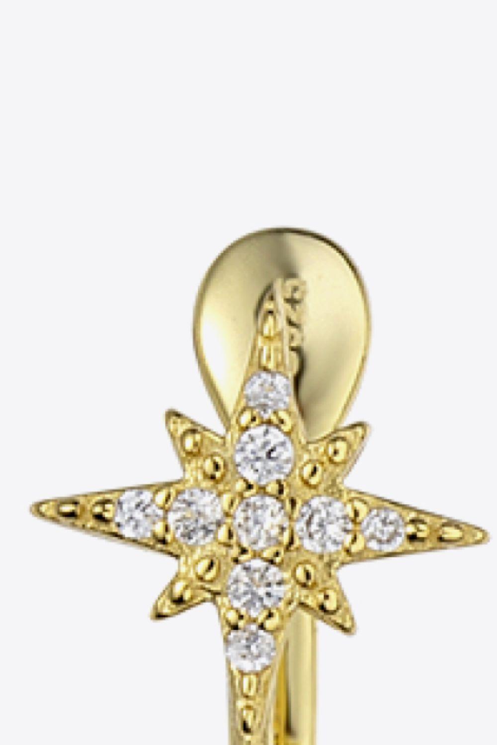 Unfading Inlaid Zircon Gold-Plated Cuff Single Earring - MXSTUDIO.COM