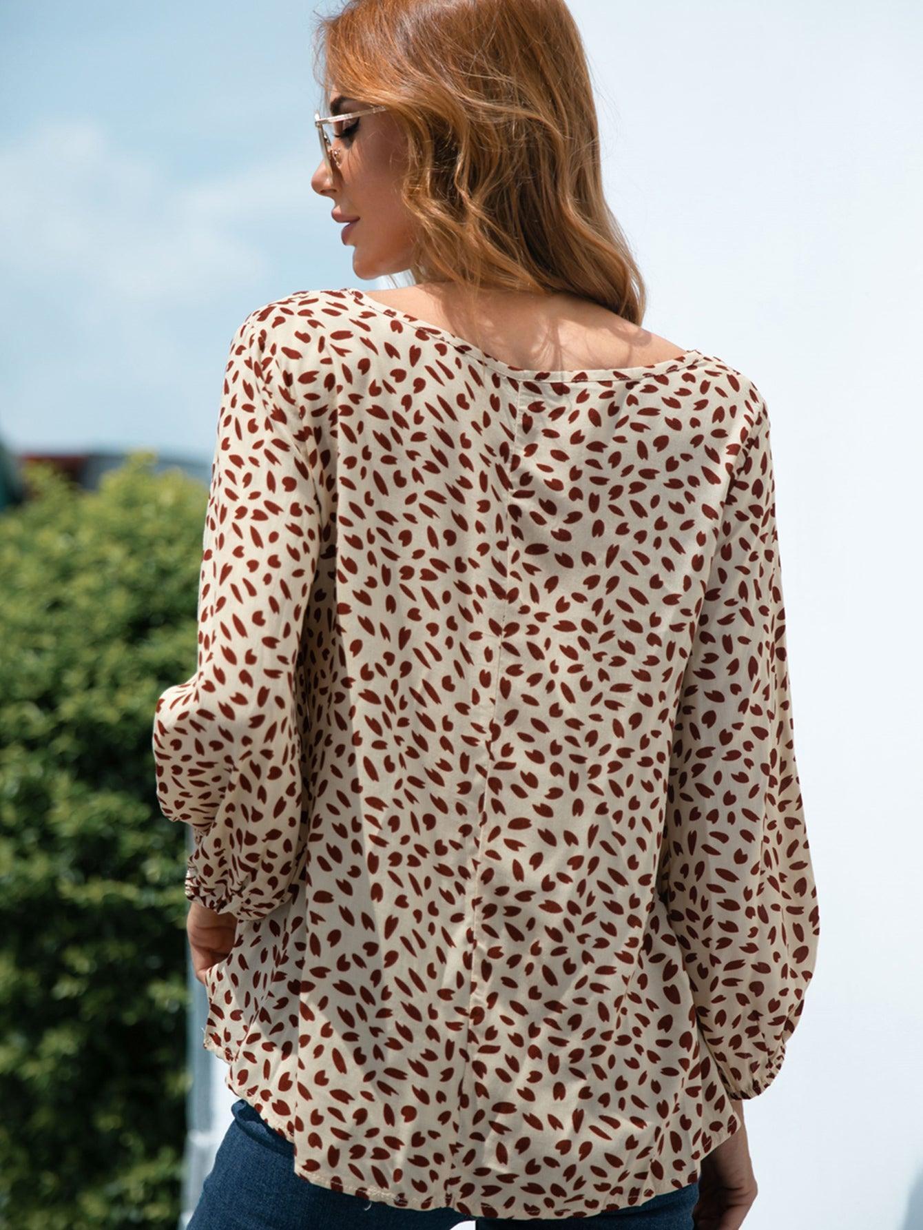 Unfiltered Me Long Sleeve V Neck Blouse - MXSTUDIO.COM