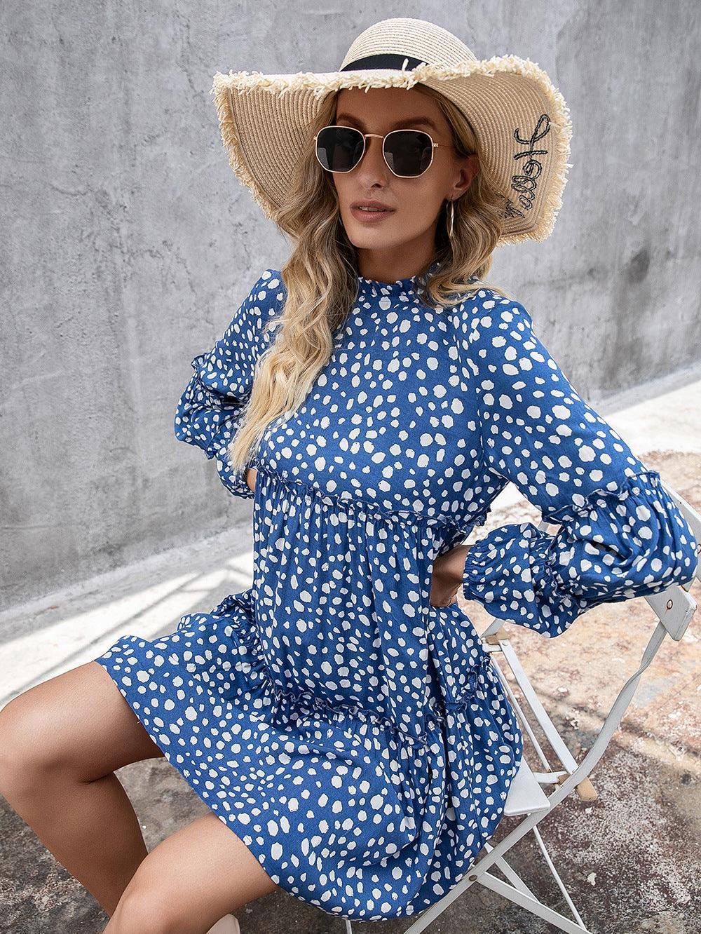Unflappable A-Line Long Sleeve Tiered Dress - MXSTUDIO.COM
