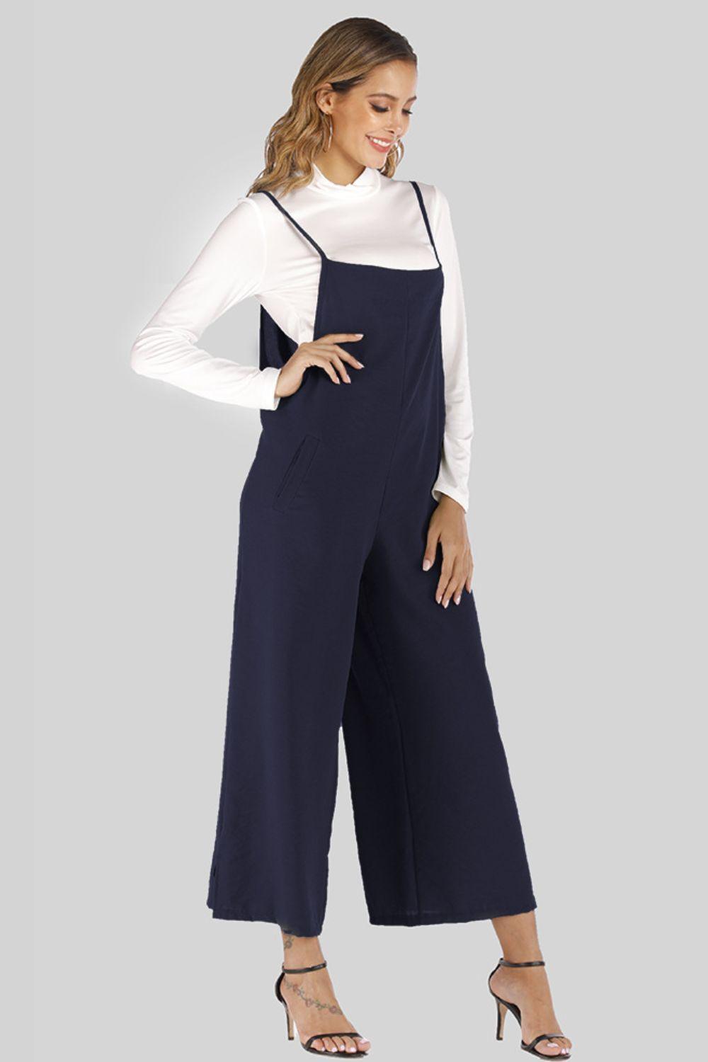 Unflappable Cropped Wide Leg Overalls - MXSTUDIO.COM