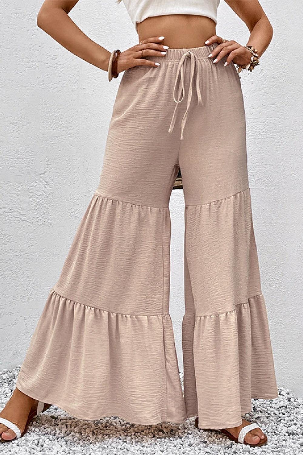 Unforgettable Flare High Waist Tiered Palazzo Pants - MXSTUDIO.COM