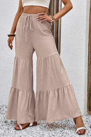 Unforgettable Flare High Waist Tiered Palazzo Pants - MXSTUDIO.COM