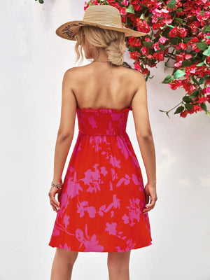 Unforgettable Mini Strapless Floral Dress - MXSTUDIO.COM