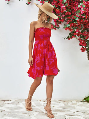 Unforgettable Mini Strapless Floral Dress - MXSTUDIO.COM