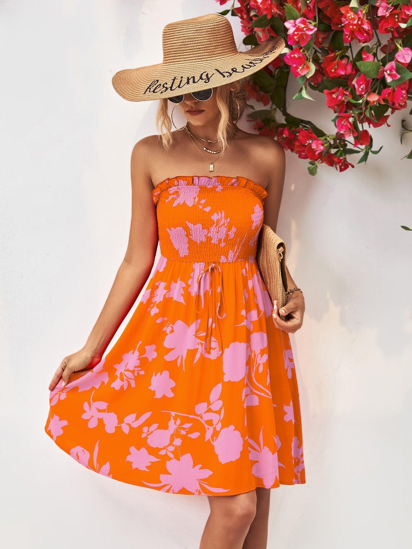 Unforgettable Mini Strapless Floral Dress - MXSTUDIO.COM