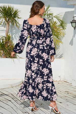 Unforgettable Vacation Floral Long Sleeve Maxi Dress - MXSTUDIO.COM