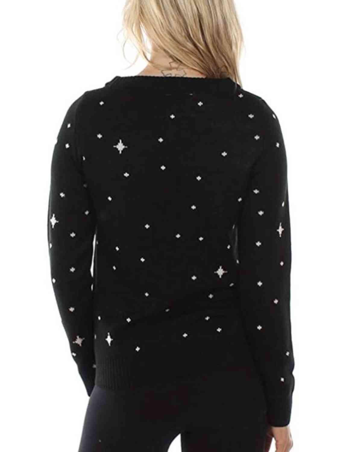 Unicorn Knitted Black Santa Claus Sweater-MXSTUDIO.COM