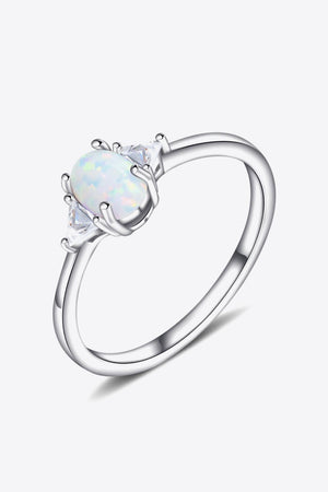 Unique Flair Contrast 925 Sterling Silver Opal Ring - MXSTUDIO.COM